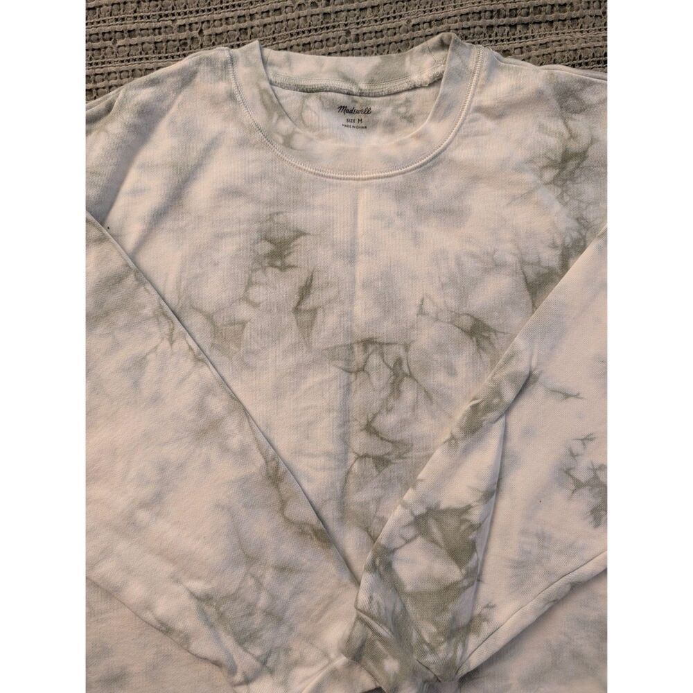Madewell Gray Cream Tie Dye Crewneck Sweatshirt Size M